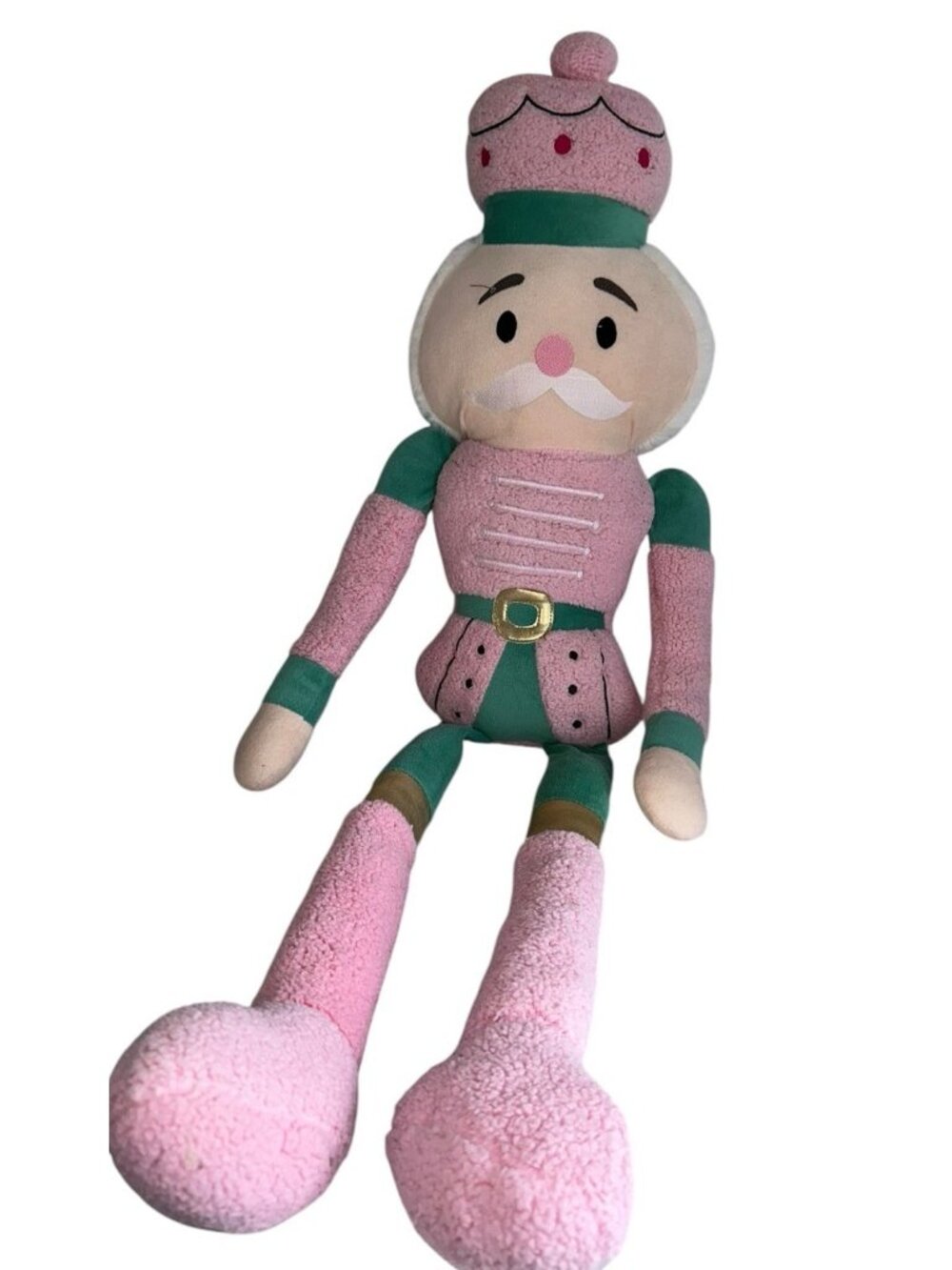Pink Plush Jointed Nutcracker Pillow Christmas Decor 40" Pinkmas Snow Cool